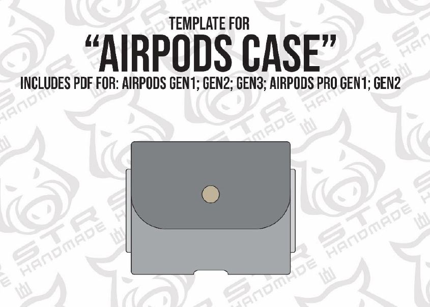 Выкройка кожаного чехла для кейса наушников Apple Airpods